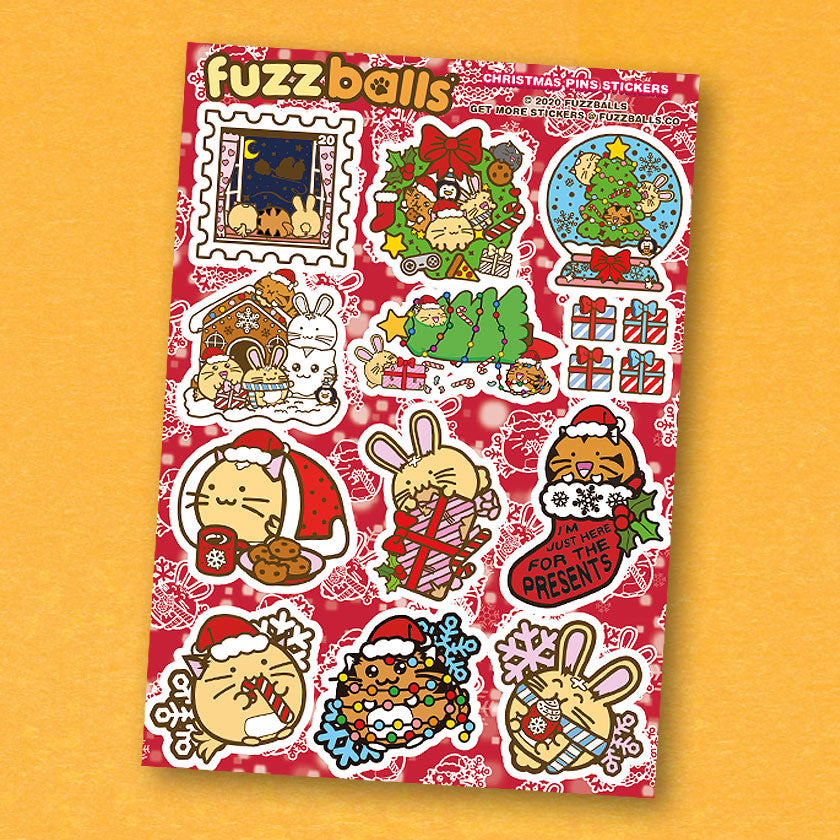 Christmas Pins Sticker Sheet