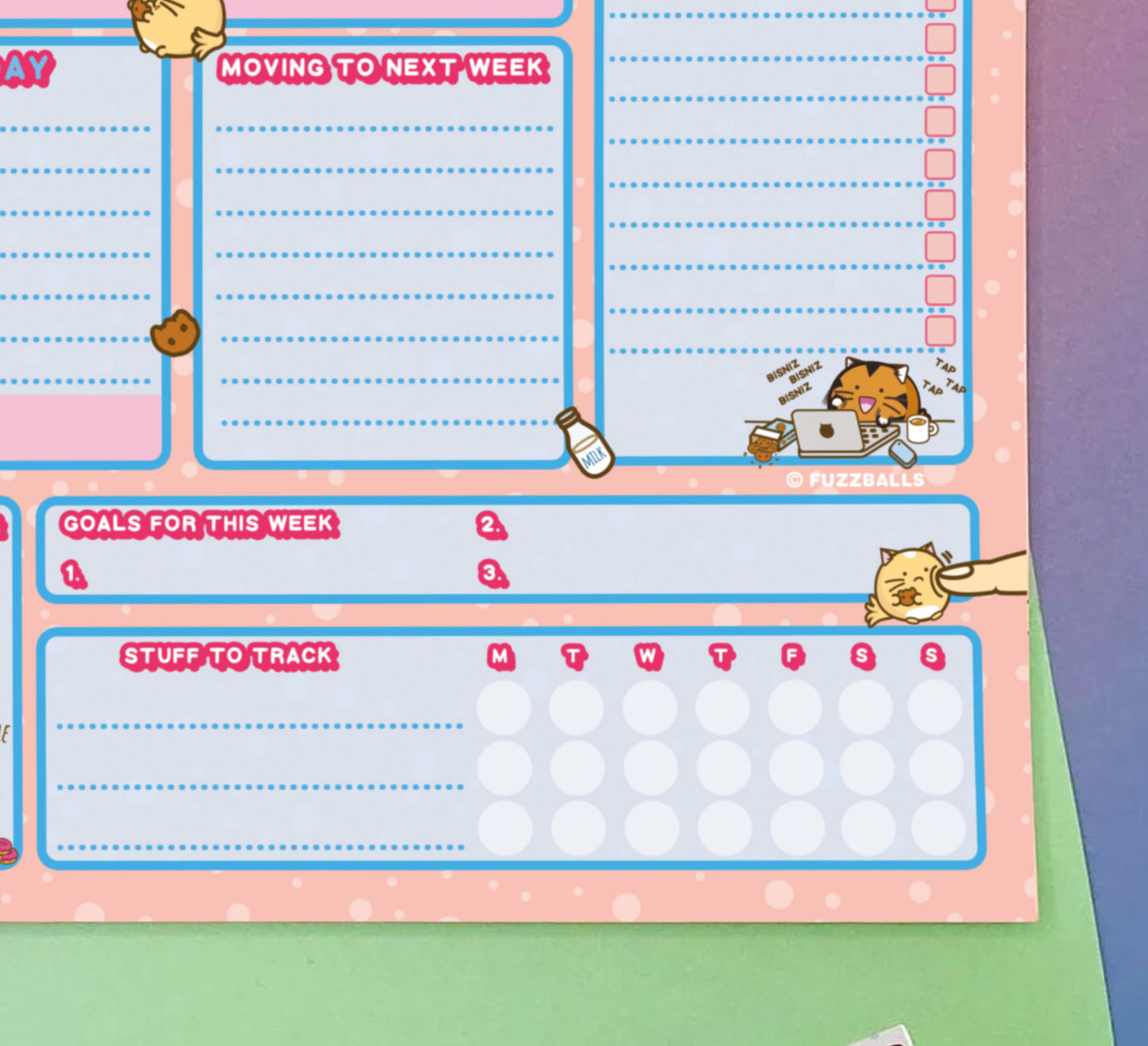 Downloadable Cuteness Overload A4 Weekly Desk Planner