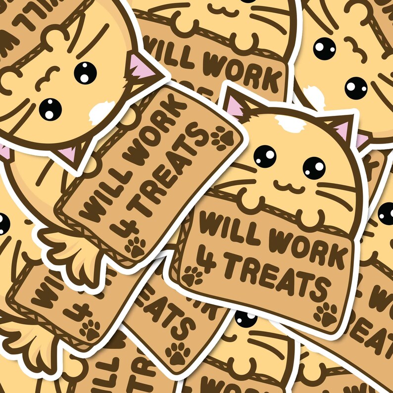 Will work for treats Vinyl Sticker