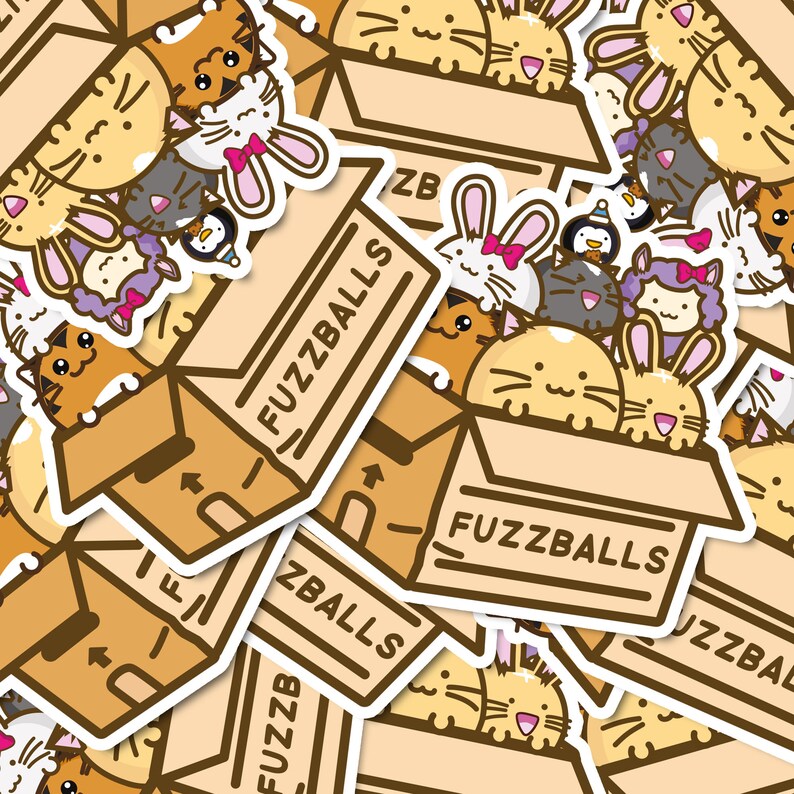 Box of Fuzzballs Vinyl Sticker