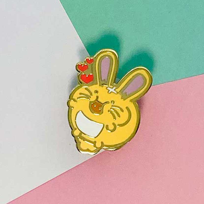 Strawbunny Enamel Pin