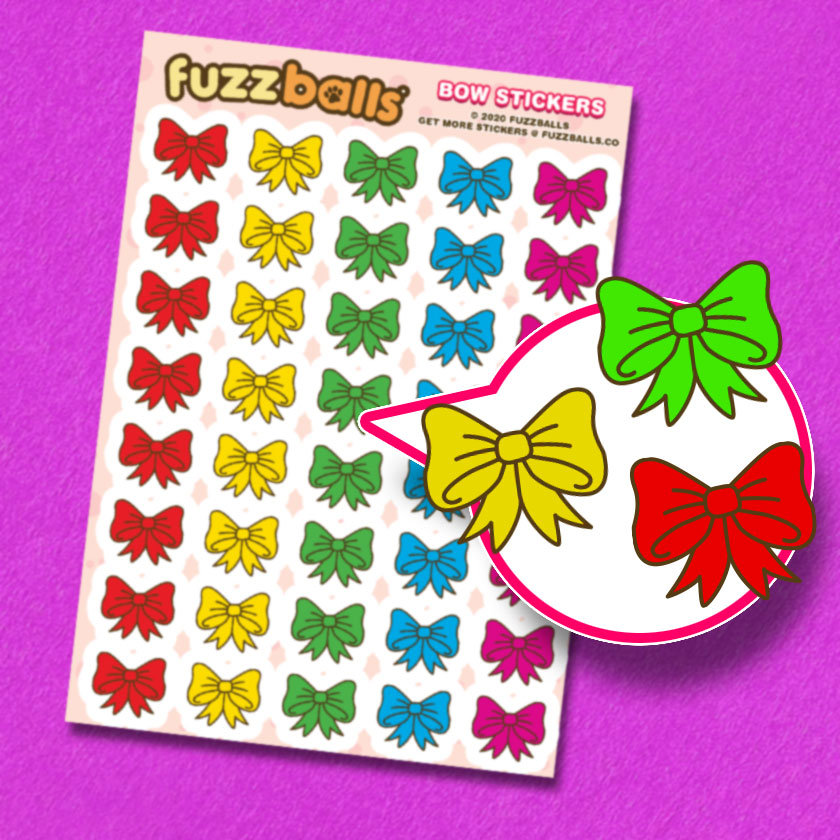 Ribbon Bow Sticker Sheet