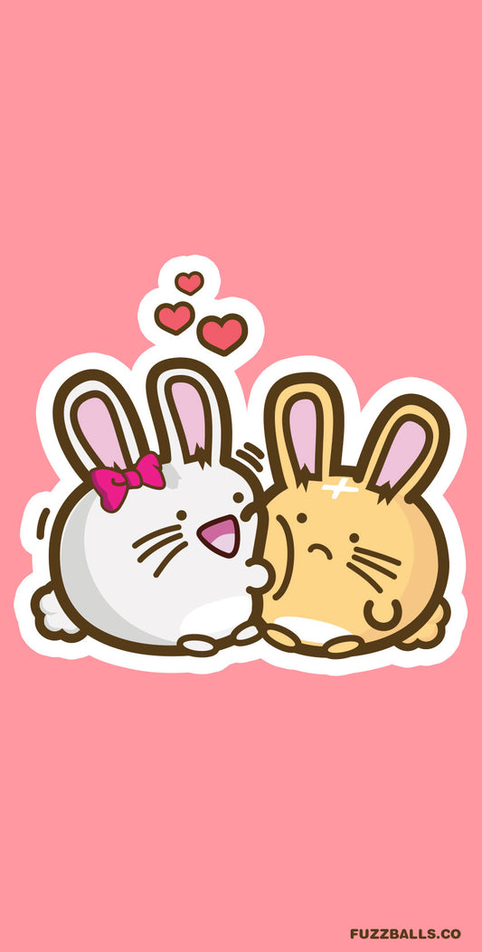 Bunny love phone wallpaper