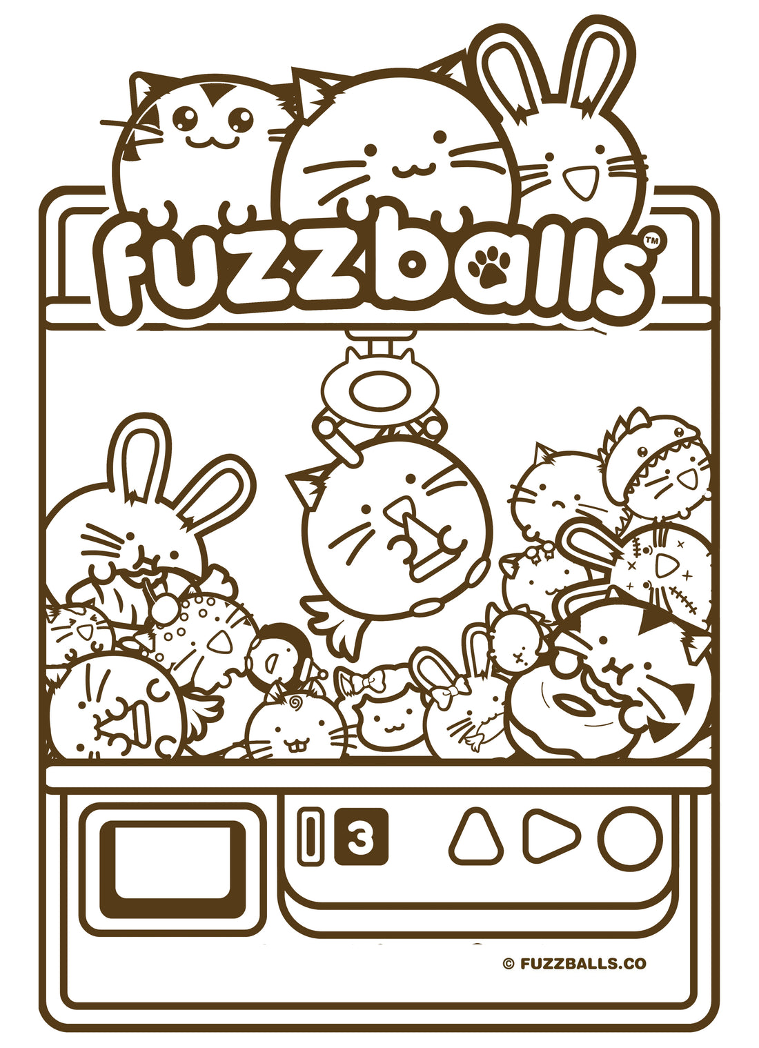 Crane game colouring page