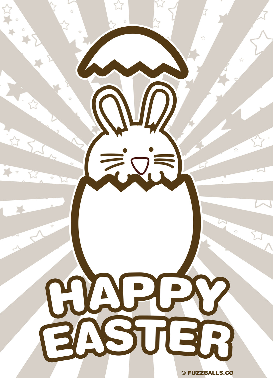 Happy easter colouring page