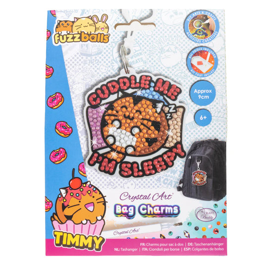 Cuddle Me Im Sleepy Crystal Art Bag Hang