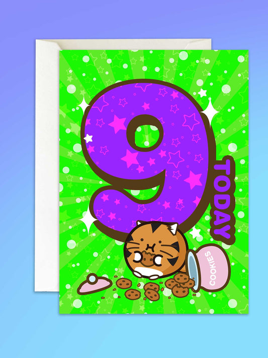 Fuzzballs 9 Years old Birthday Card