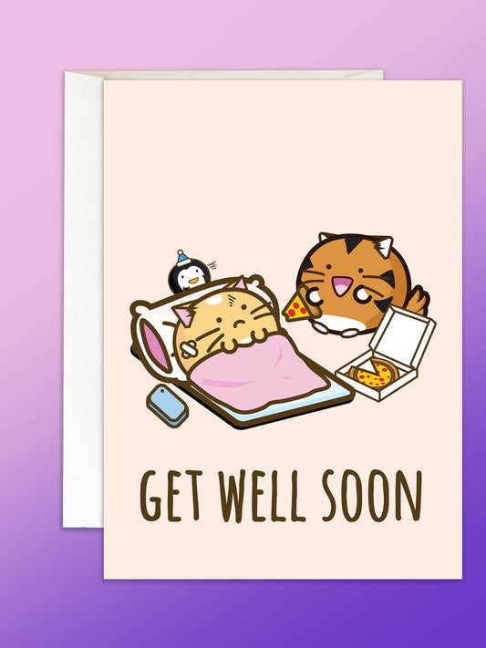 Get well soon pizza card