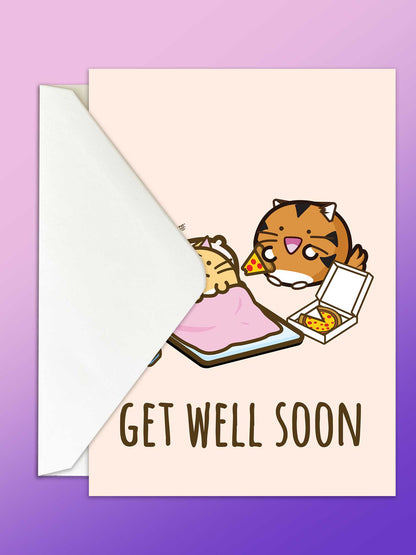 Get well soon pizza card