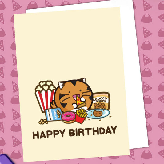 Happy birthday lazy tiger Card