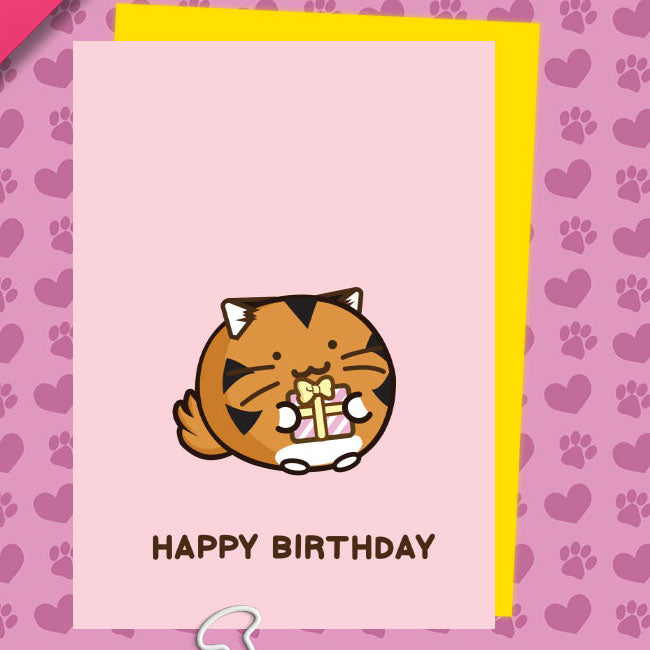 Happy birthday Tiger present Card