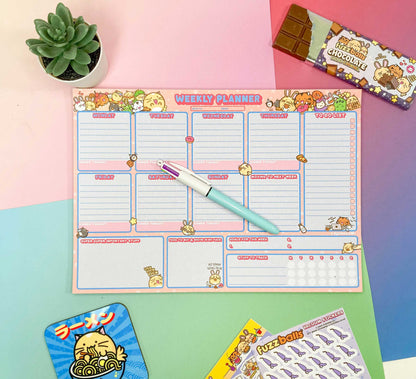 Cuteness Overload A4 Weekly Desk Planner