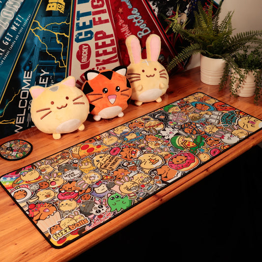 Fuzzballs XL Desk Pad and Coaster Set