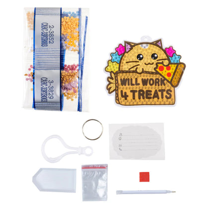Will Work For Treats Crystal Art Bag Hang
