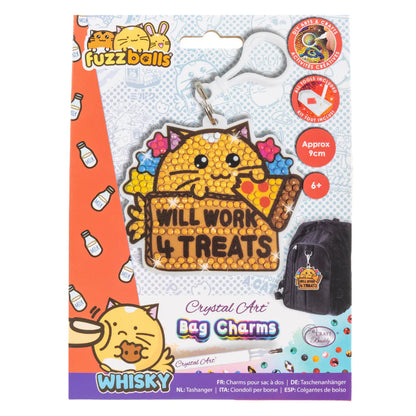 Will Work For Treats Crystal Art Bag Hang