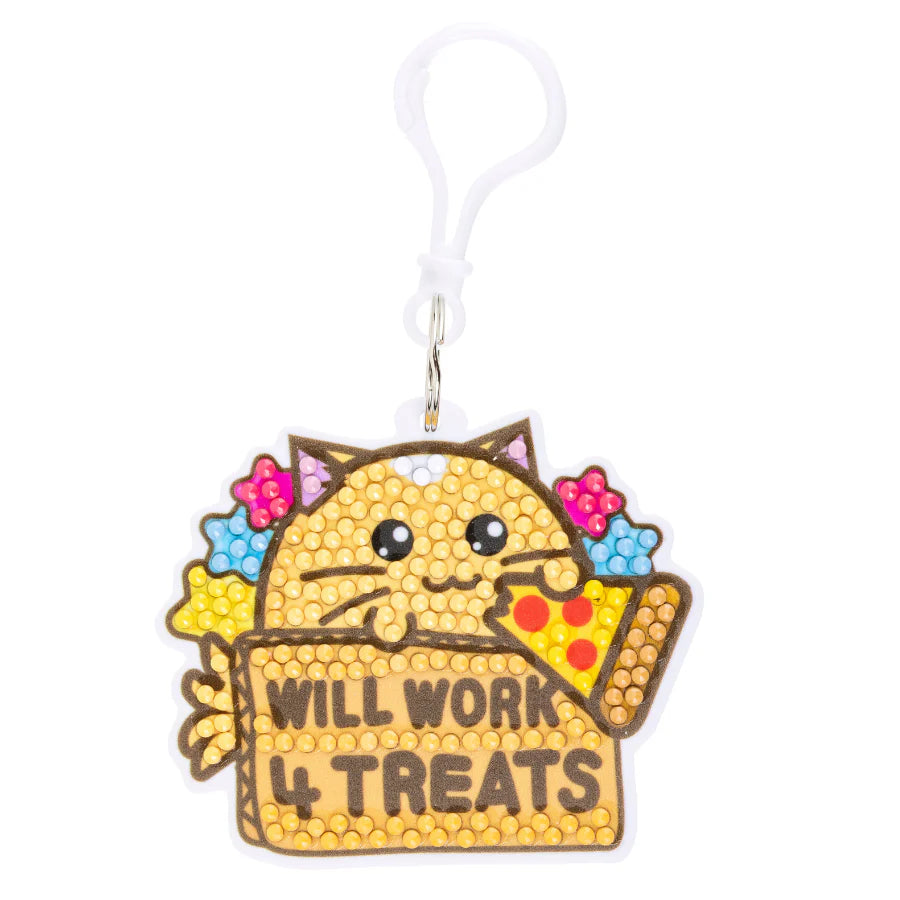 Will Work For Treats Crystal Art Bag Hang
