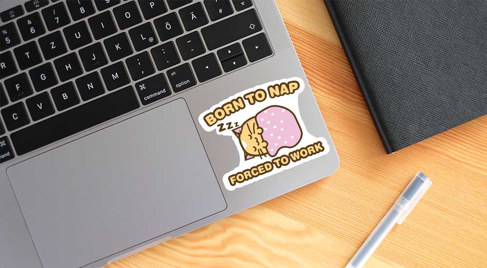 Born To Nap Forced To Work Whisky Vinyl Sticker