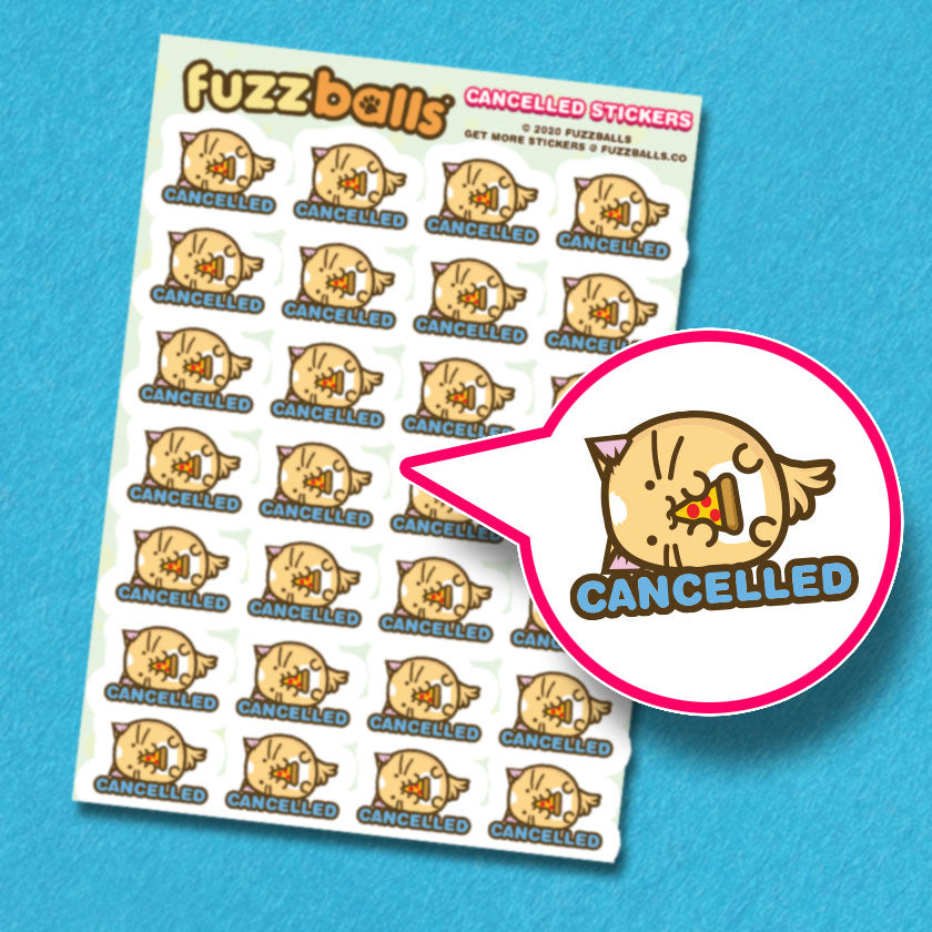 Xancalled Sticker Cancelled Sticker Sheet – Fuzzballs
