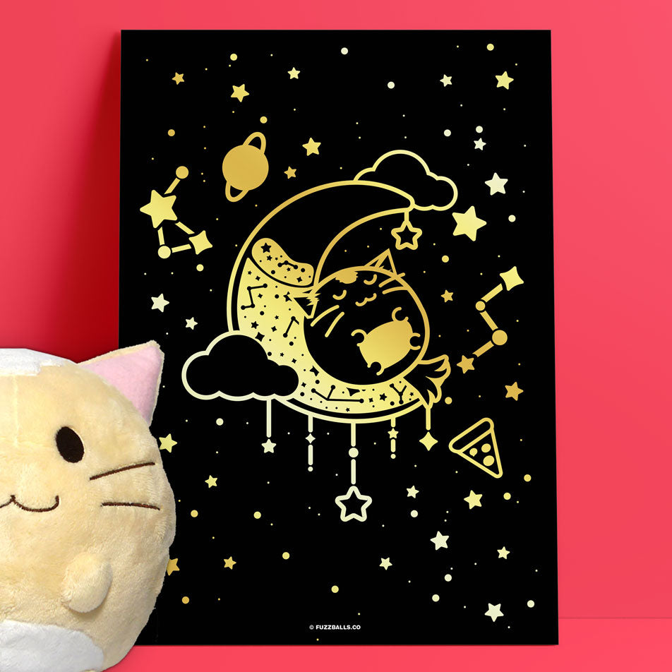 Cat On The Moon Print