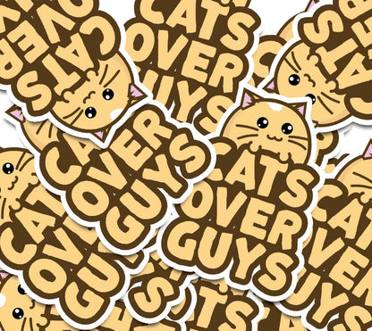 Cats Over Guys Vinyl Sticker