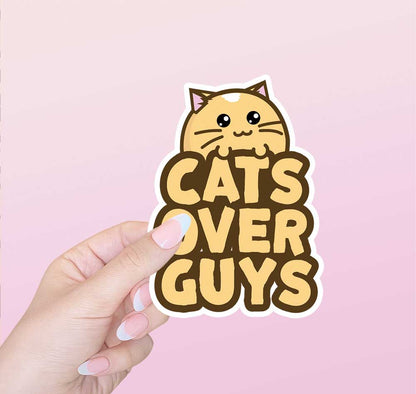 Cats Over Guys Vinyl Sticker