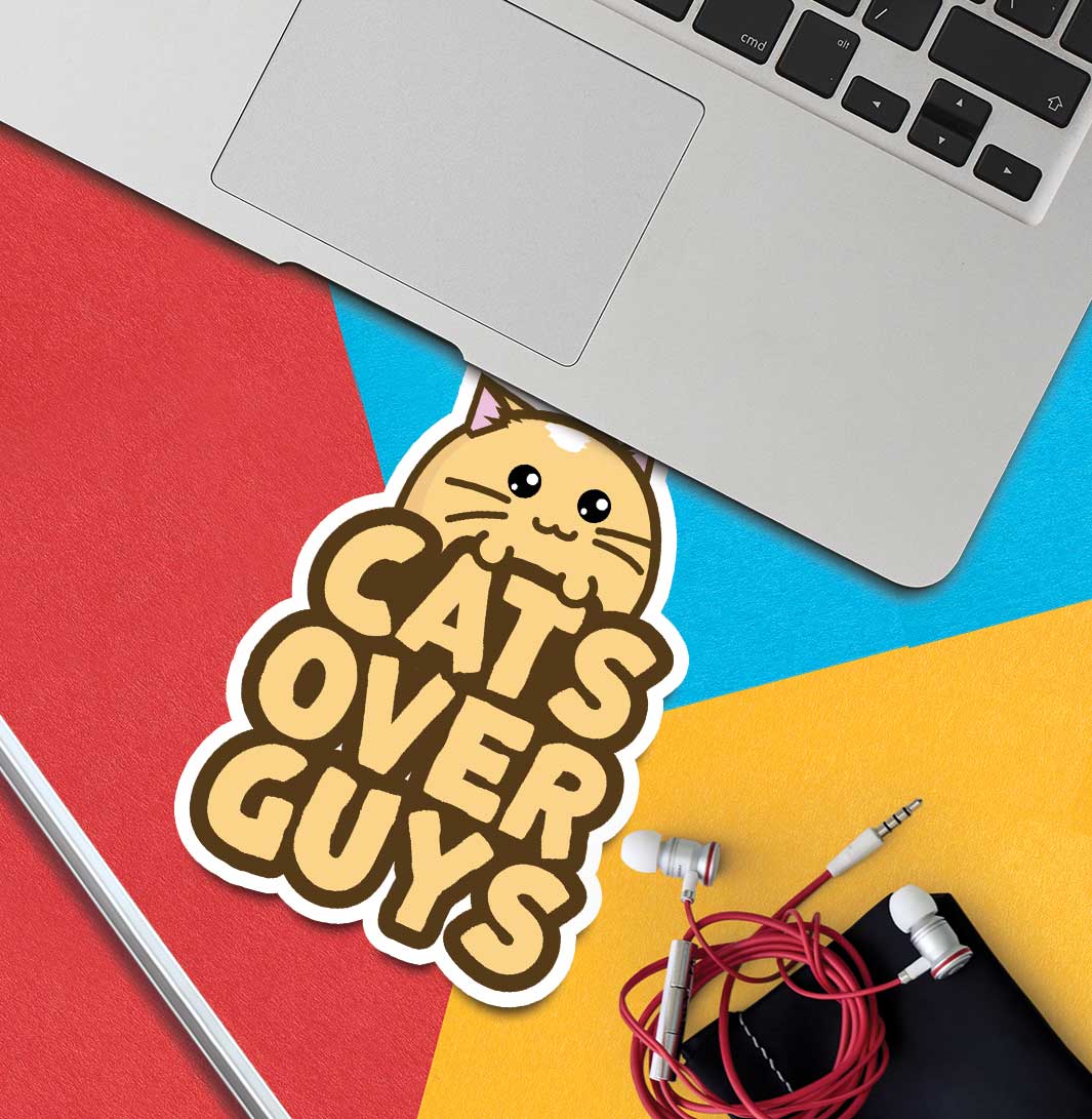 Cats Over Guys Vinyl Sticker