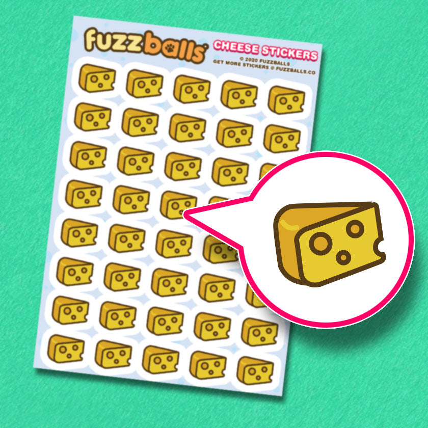 Cheese Sticker Sheet – Fuzzballs