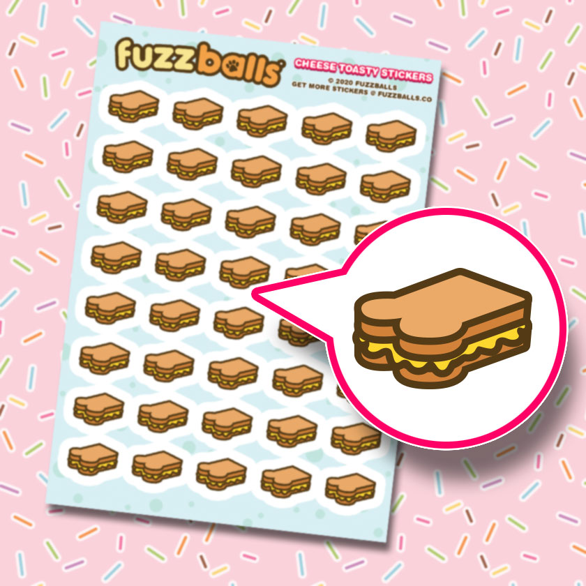 Cheese Toasty Sticker Sheet