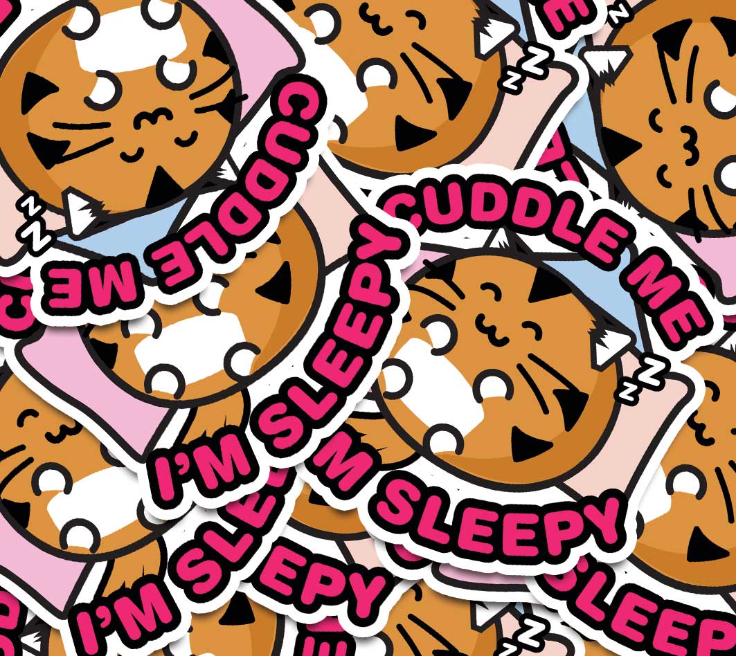 Cuddle Me Im Sleepy Vinyl Sticker