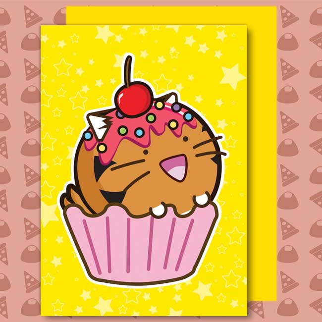 Tiger Cupcake Card