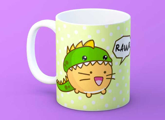 Dino Cat Rawr Mug