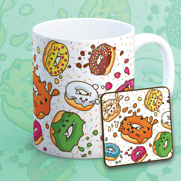 Tiger cat donut splatter Mug