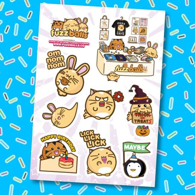 Fuzzballs Emoji 2 Sticker Sheet