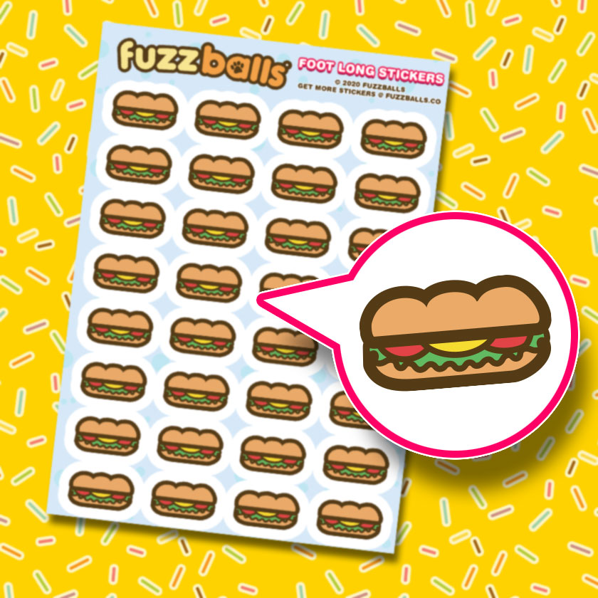 Footlong Sandwich Sticker Sheet