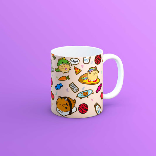 Fuzzballs Cute Food Pattern Mug