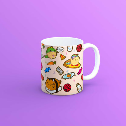 Fuzzballs Food Pattern Mug