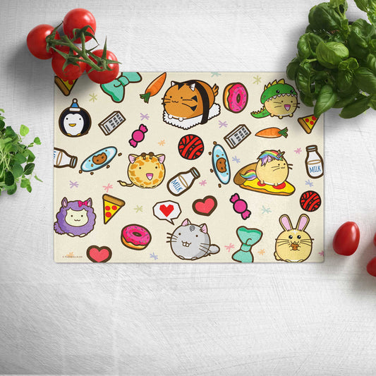 Cute Food Patterned Chopping Board