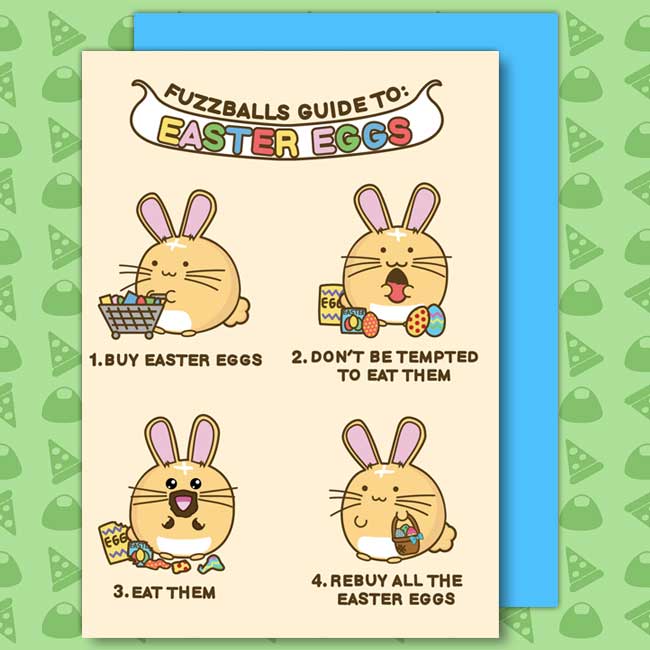 Fuzzballs guide to easter eggs Card