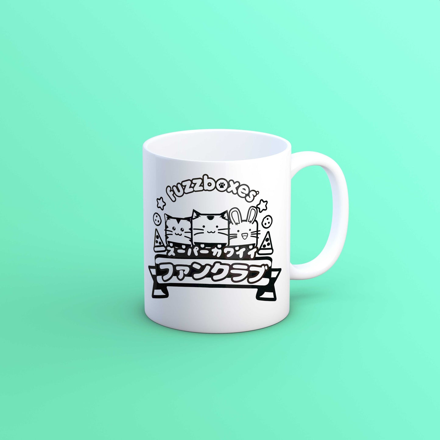 White Fuzzboxes Japanese Mug