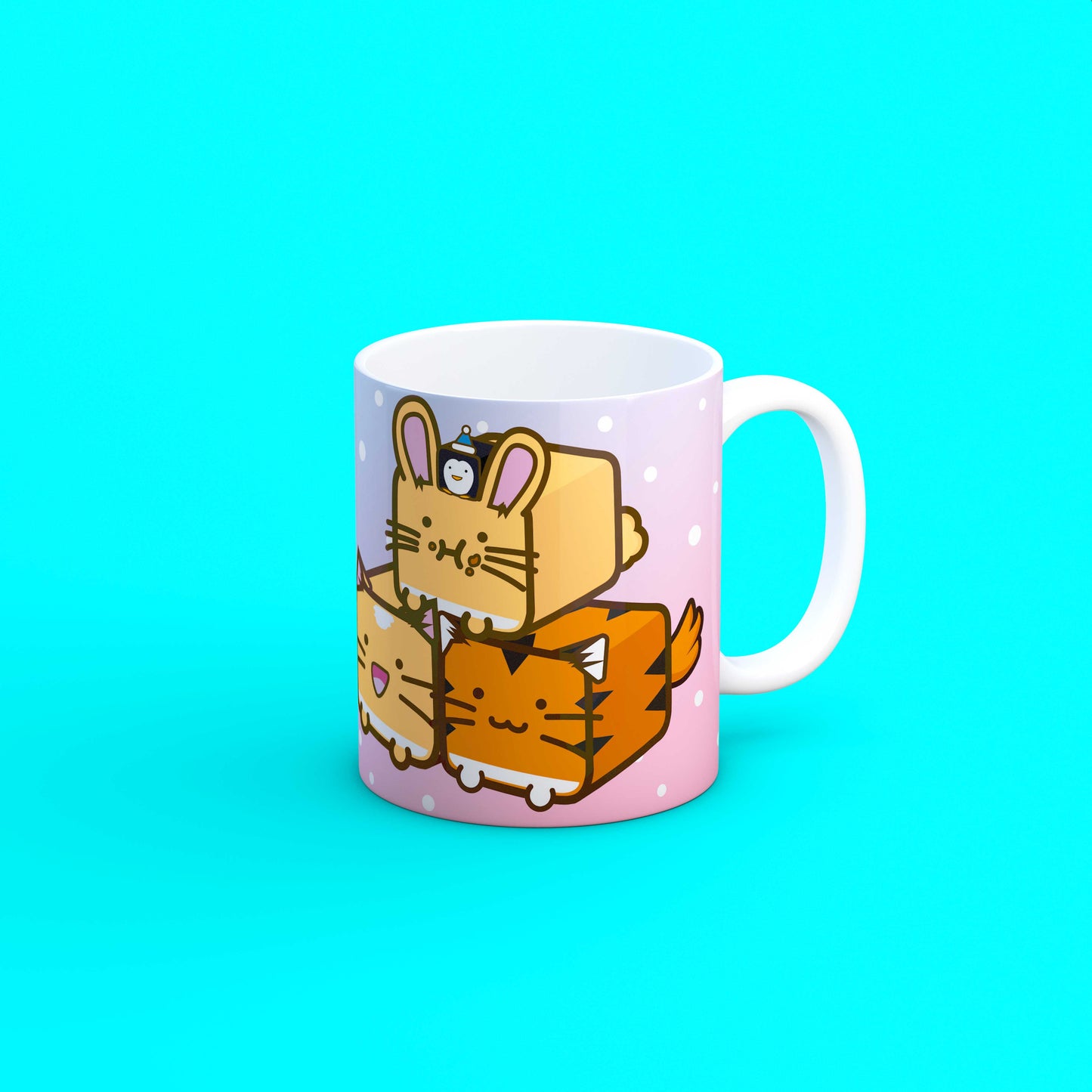 Fuzzboxes Rainbow Polka Dot Mug