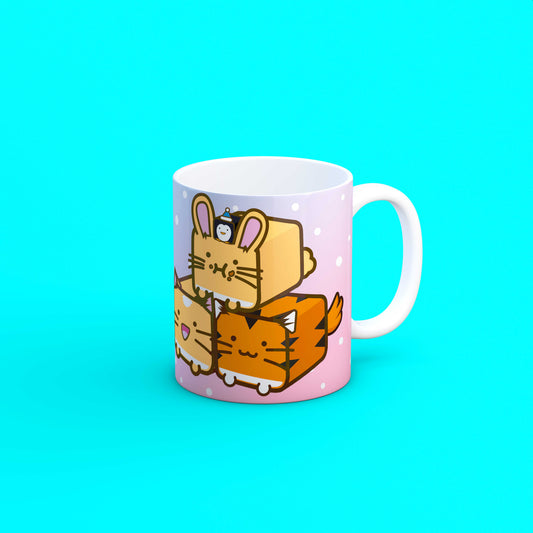 Fuzzboxes Rainbow Polka Dot Mug