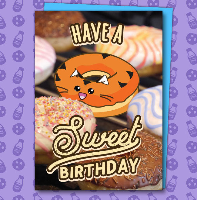 Have a sweet birthday donut tiger Card