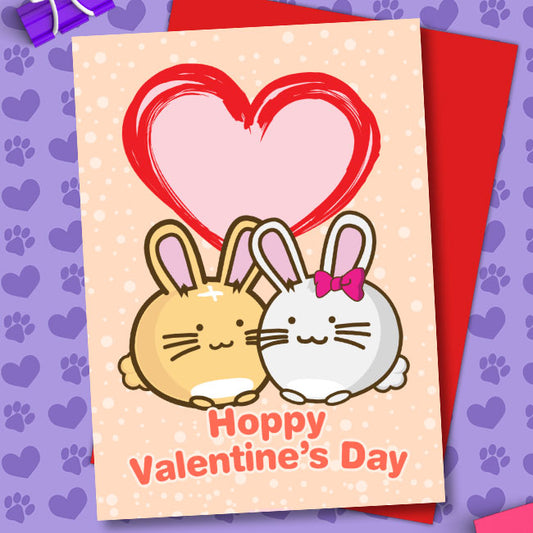 Hoppy valentine's day heart Card