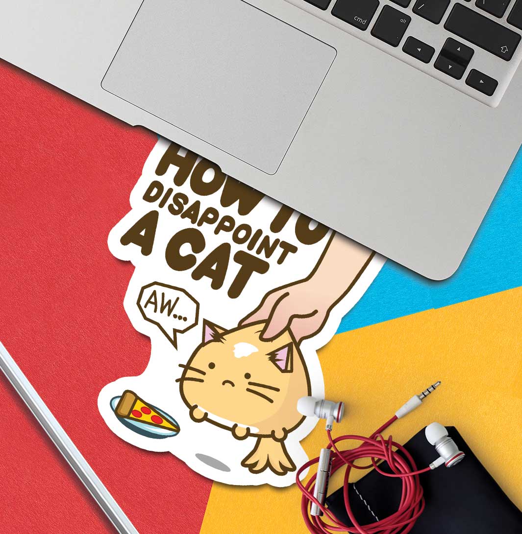 Dispoint Mark Sticker How To Disappoint A Cat Vinyl Sticker – Fuzzballs
