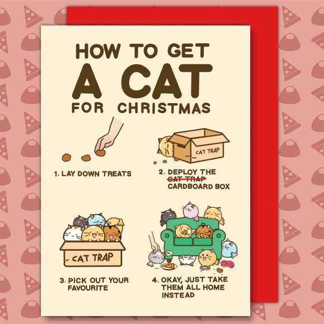 How to get a cat for christmas Card