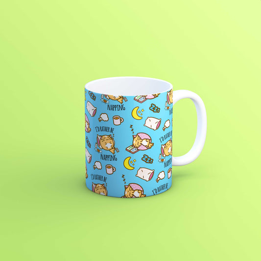 I'd Rather Be Napping Pattern Mug