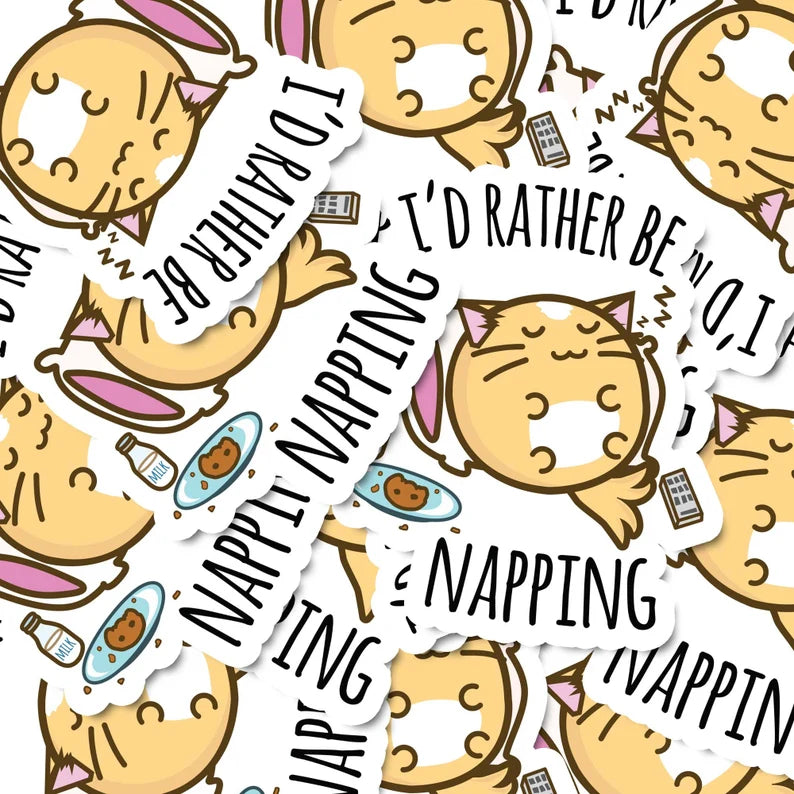 I'd rather be napping Vinyl Sticker