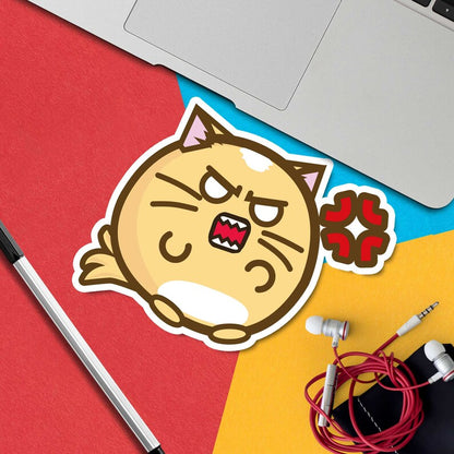 Angry Cat Vinyl Sticker