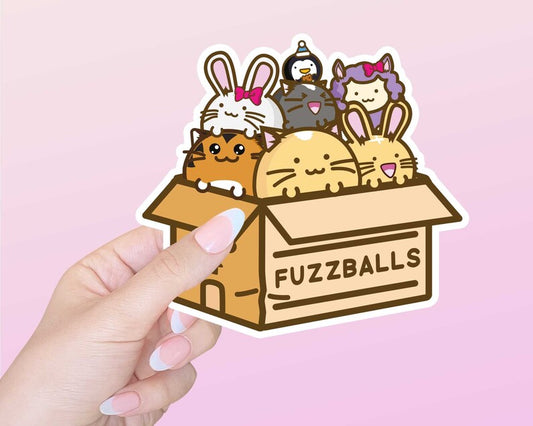 Box of Fuzzballs Vinyl Sticker