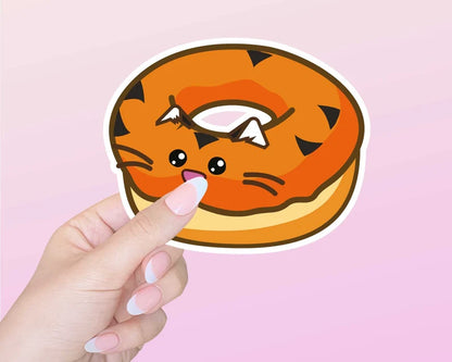 Donut cat tiger Vinyl Sticker